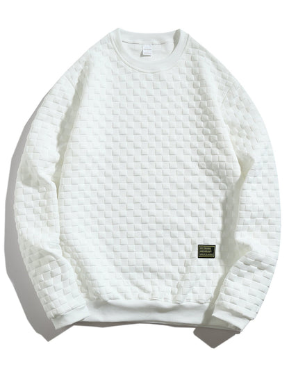 Herren Sweatshirt Strukturiert Modern Rundhals