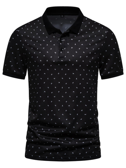 Herren Poloshirt Modern Atmungsaktiv mit Muster