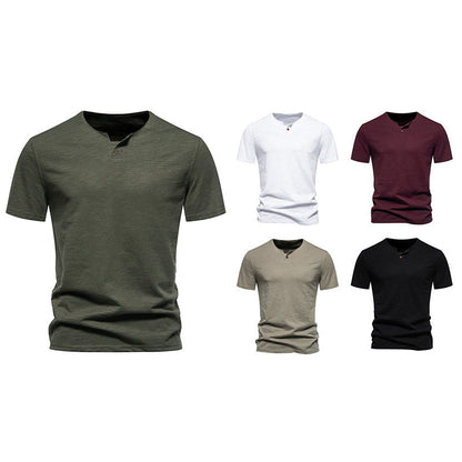 Herren Kurzarm-Shirt Moderner Stehkragen Baumwolle Berlin