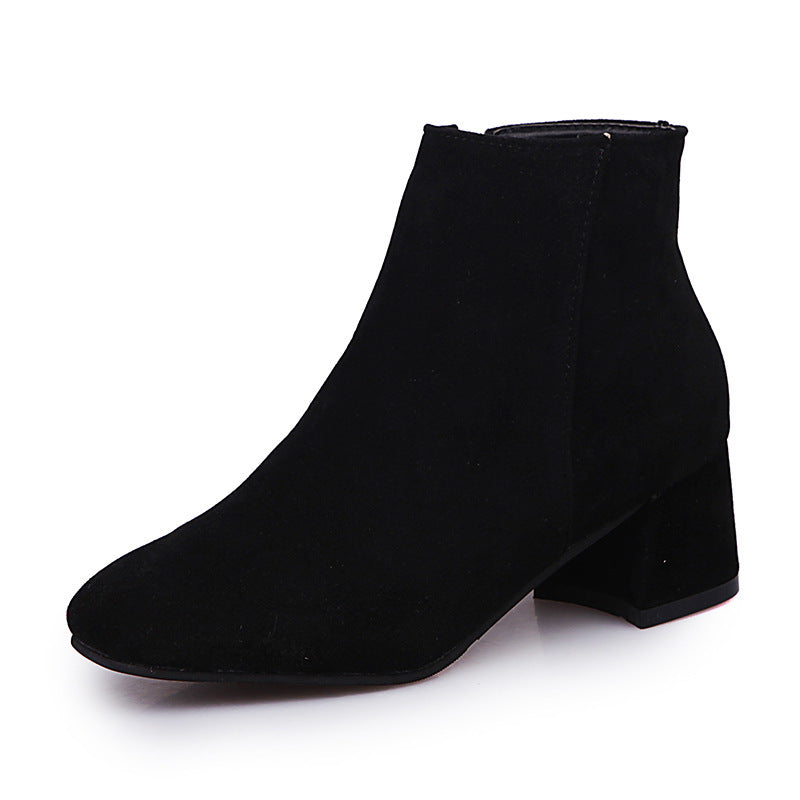 Damen Stiefeletten Elegant Reißverschluss Weich Lederobermaterial