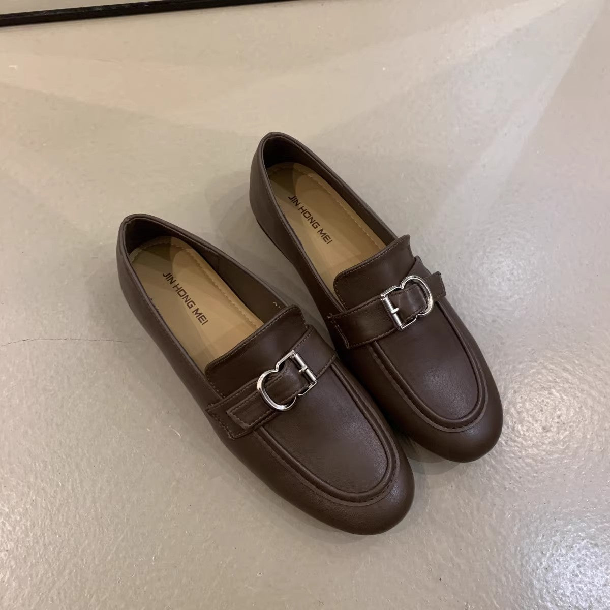 Damen Mokassins Elegante Schuhe mit Schnallenverschluss