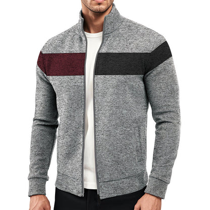 der neue Titel: Sportlicher Stehkragenpullover mit kontrastierenden Farbbereichen und hochwertiger Baumwolle