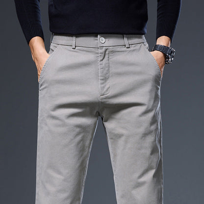 Herren Chinos Bequem Elastisch Slim Fit