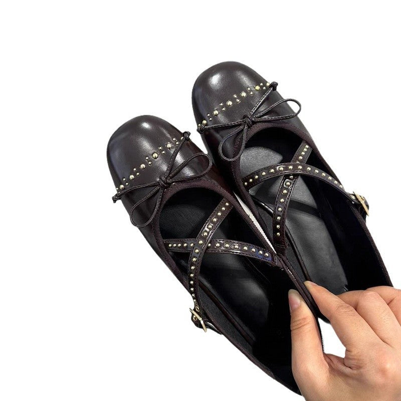 Damen Ballerinas Modisch Glitzernd mit Riemendesign
