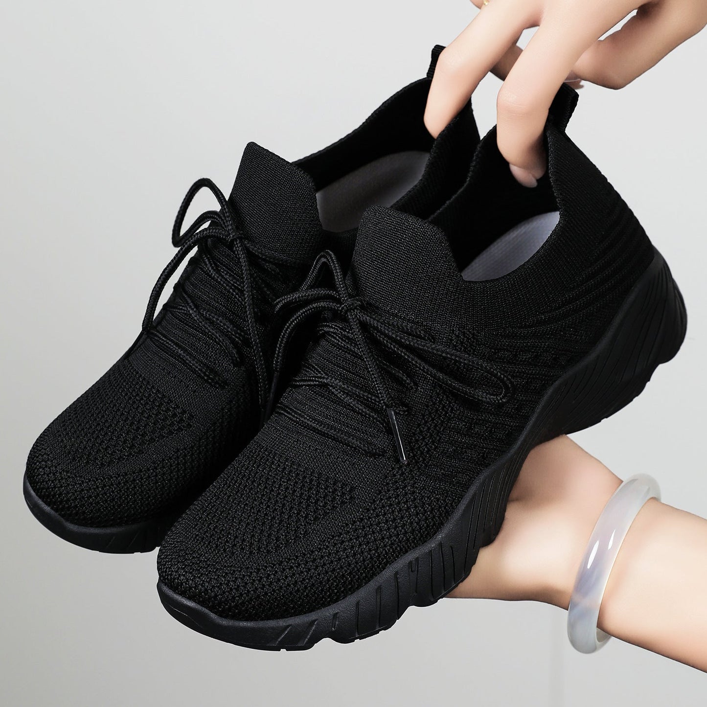 Damen Fitness-Sneaker Atmungsaktiv Flexibel Mit Elastischer Schnürung
