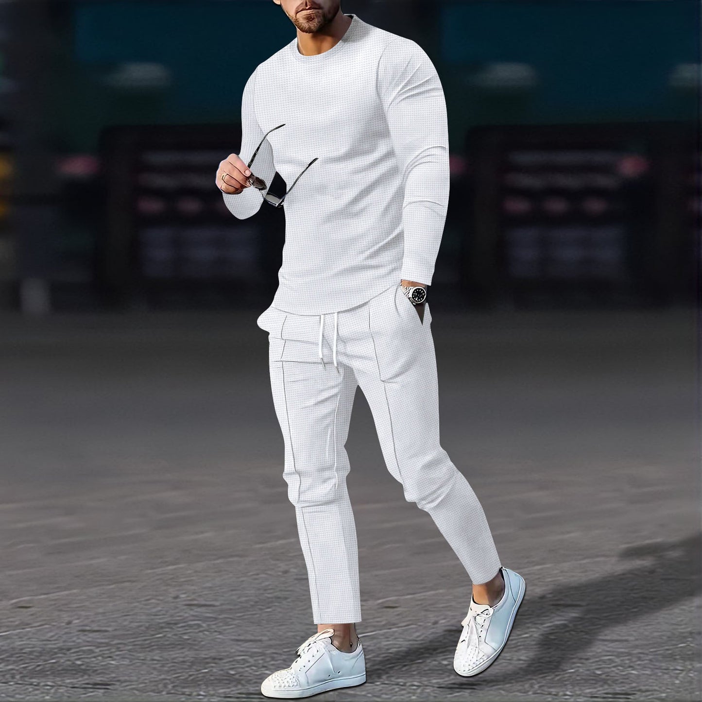 Herren Jogginganzug Bequem Longsleeve Set Sportlich - BerlinGlamour