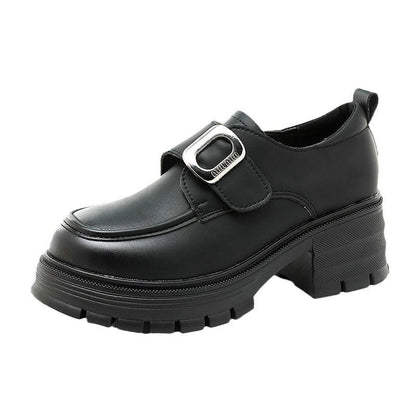 Damen Loafers Chunky Schnalle Modisch Bequem