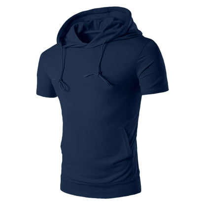 Herren Kapuzenoberteil Kurzarm Sportlich Trendy