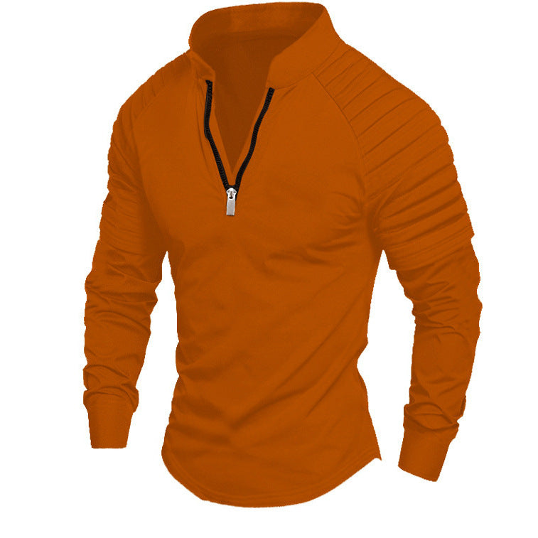 Herren Langarmshirt Sportlich Funktionell mit Reißverschluss