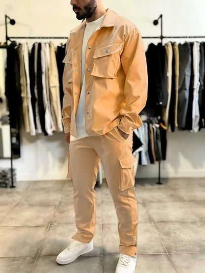 Herren Freizeit Set Cargo Hose Jacke Funktionell