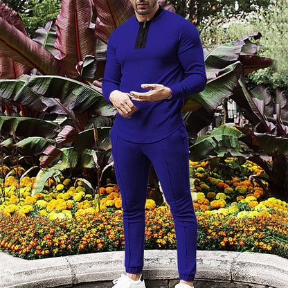 Herren Sportset Freizeit-Outfit mit Reißverschluss und Elastikbund