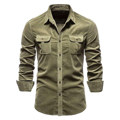 Herren Denim Hemd Modern Schnitt mit Brusttaschen