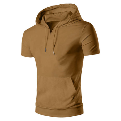Herren Kapuzenshirt Modern mit Kängurutasche V-Ausschnitt