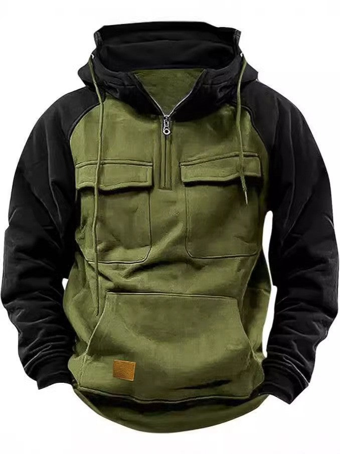 Herren Kapuzenpullover Lässig mit Taschen Känguru Style