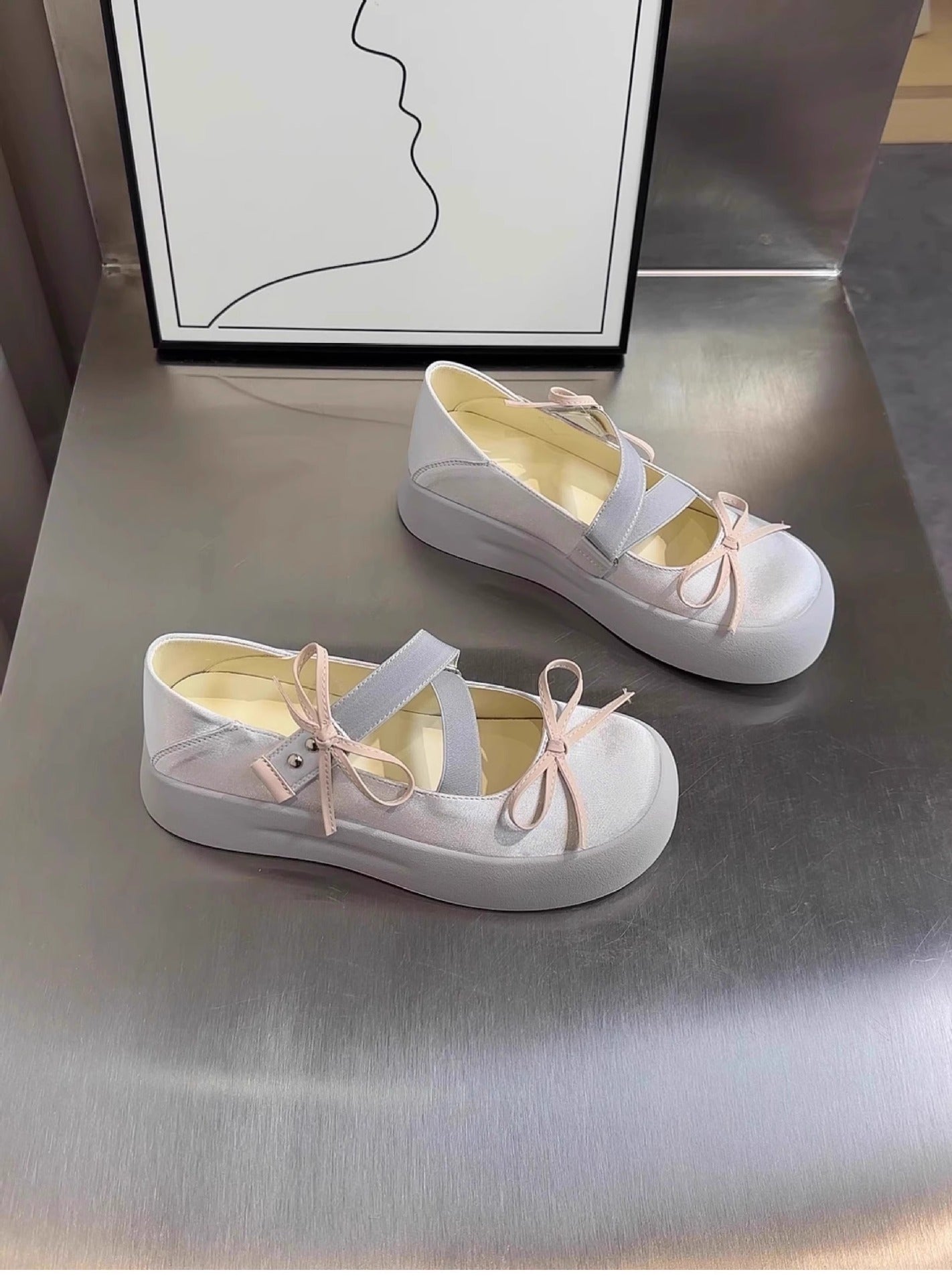 Damen Ballerinas Bequem Elastisch Farbenfroh Comfort Schuhe