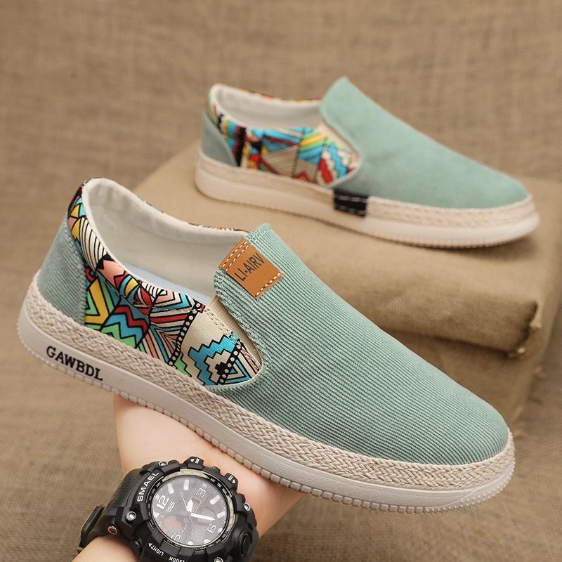 Damen Slip-On Schuhe Bunt Gemustert Sommermode
