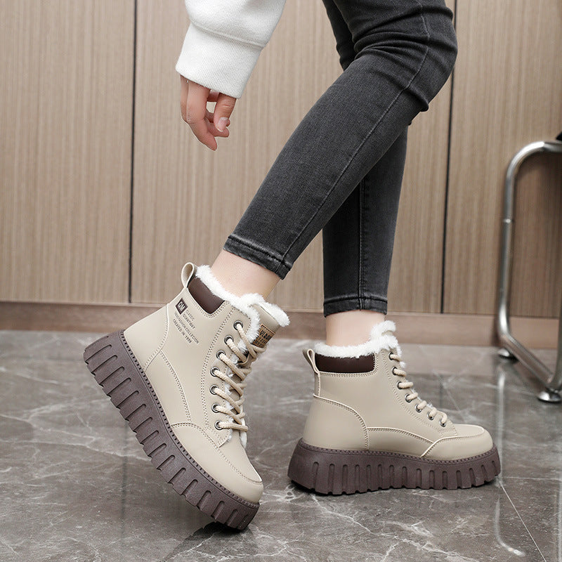 Damen Winterstiefel Warm mit Profilsohle und Innenfutter