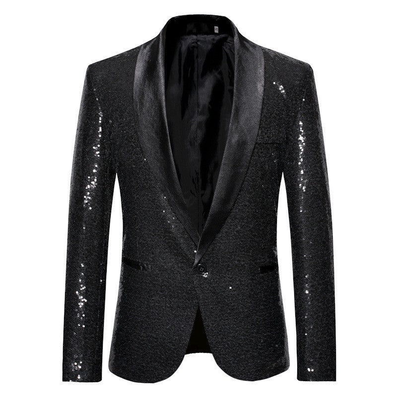 Herren Abendjackett Glitzer Effekt Elegant Schwarz - BerlinGlamour