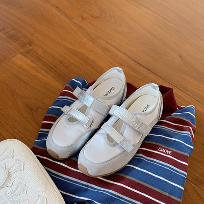 Damen Sneaker Bequem Klettverschluss Weite Einstellbar