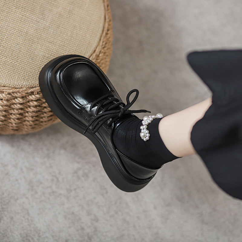 Damen Schuhe Hochglänzend Komfort Schnürschuhe Damen Mode