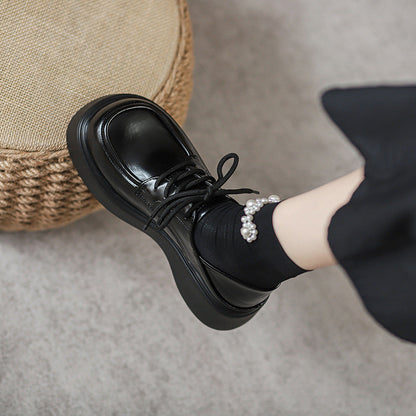 Damen Schuhe Hochglänzend Komfort Schnürschuhe Damen Mode