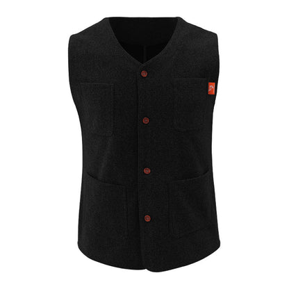 Herren Weste Wollmischung Praktisch Warm Mit Taschen