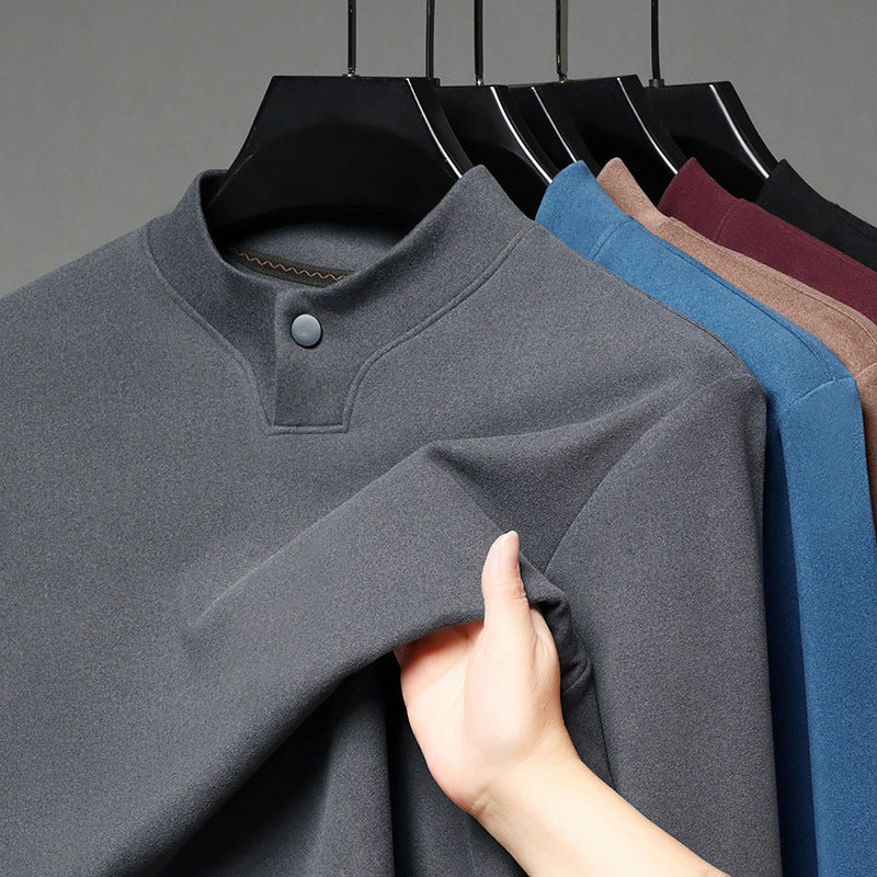 Herren Poloshirt Elegantes Design Stehkragen Modern - BerlinGlamour
