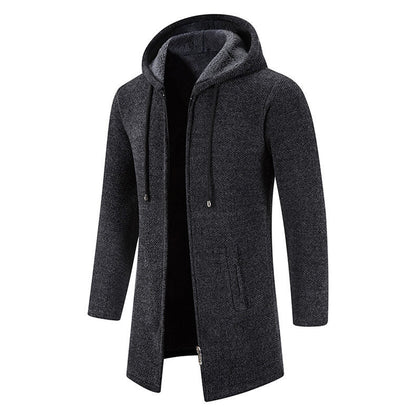 Herren Fleecejacke Mit Kapuze Seiten-Taschen Modern