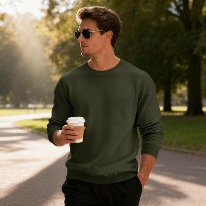 Herren Sweatshirt Moderner Schnitt Bequem Baumwolle