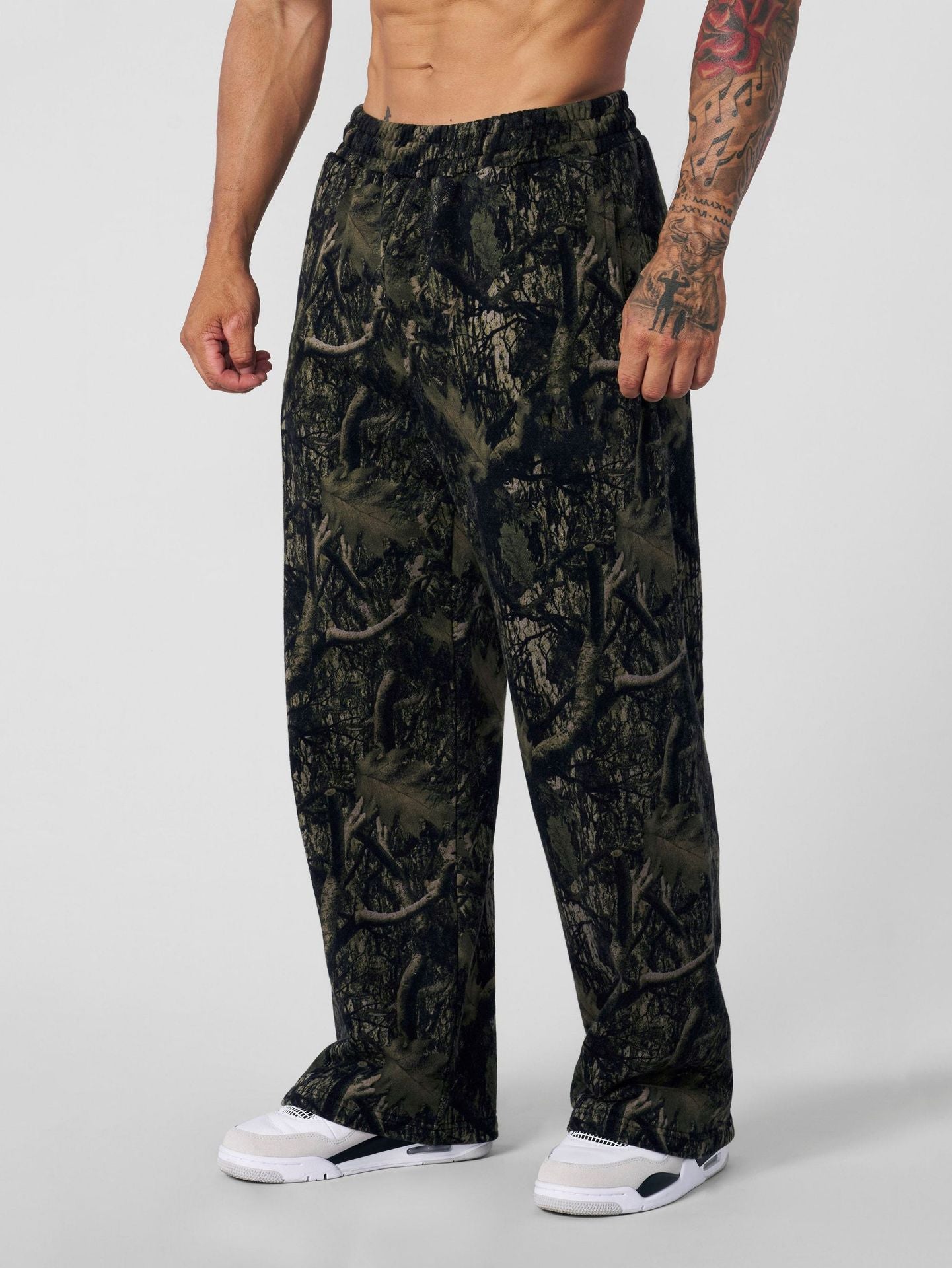 Herren Cargohose Camouflage Bequem Elastisch
