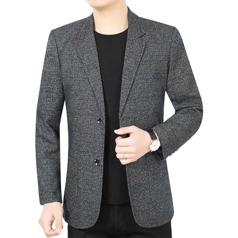 Herren Blazer Kariert Elegant Modern Slim Fit