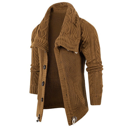 Herren Strickjacke Grobstrick Umschlagkragen Modern