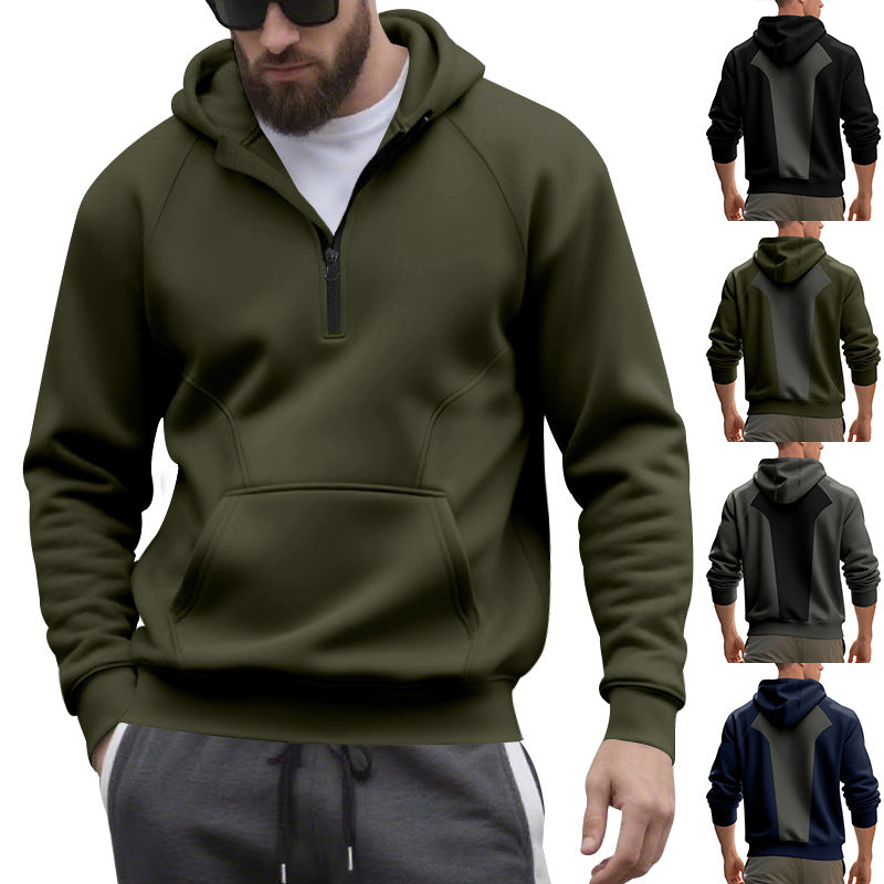 Herren Kapuzensweater Reißverschluss Kängurutasche Sportlich - BerlinGlamour