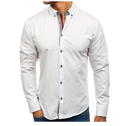 Herren Hemd Slim Fit Kentkragen Elegantes Business