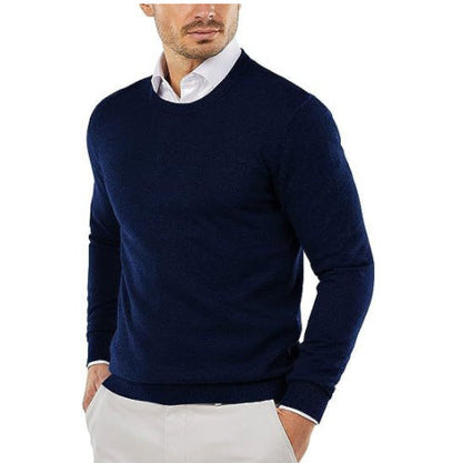 Herren Pullover Rundhals Feine Baumwolle Eleganter Style - BerlinGlamour