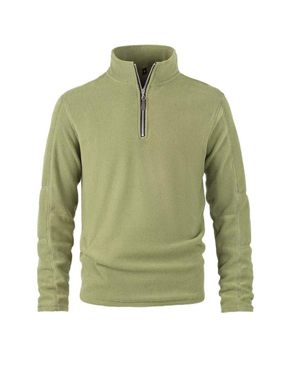 Herren Fleece Pullover Halbzipper Hochkragen Warm
