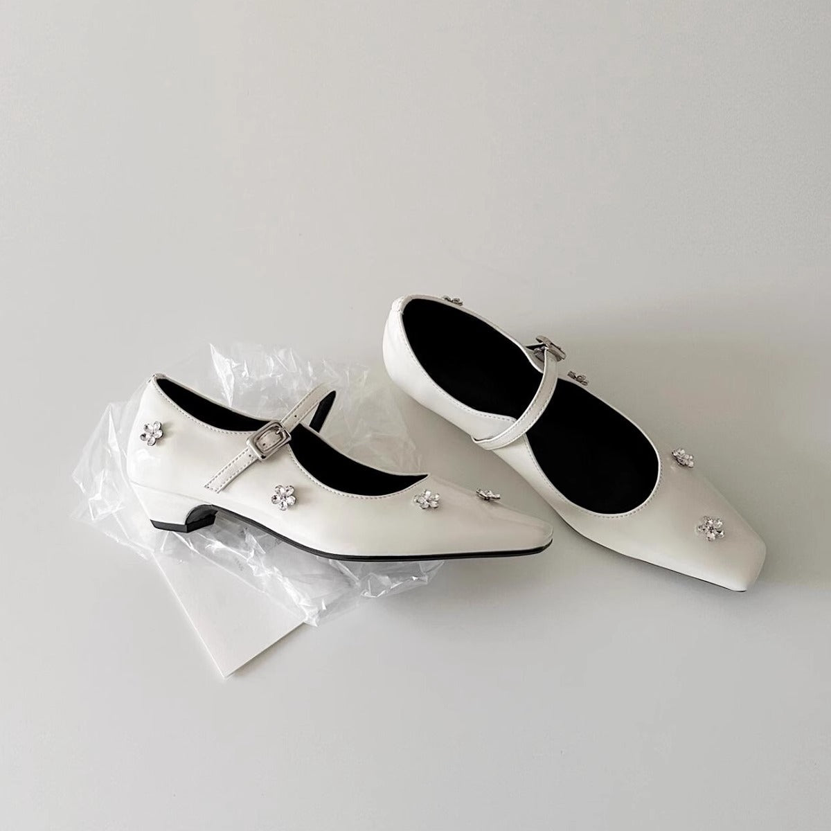 Damen Ballerinas Elegant mit Blumenapplikationen