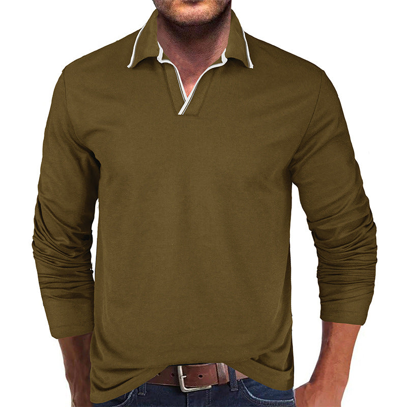Herren Polo Langarmshirt Modern mit Stilvollem Kragen