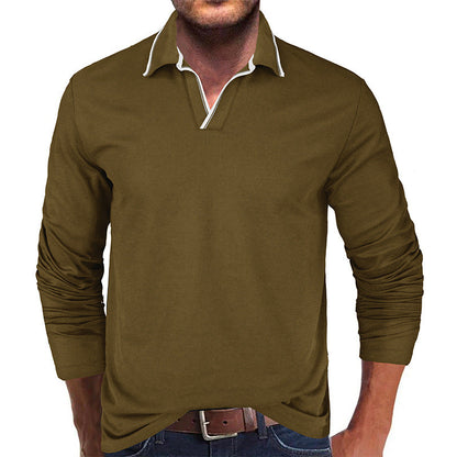 Herren Polo Langarmshirt Modern mit Stilvollem Kragen