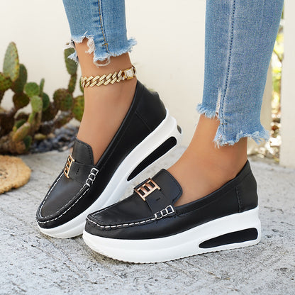 Damen Mokassins Moderne Bequeme Schuhe mit Schnalle