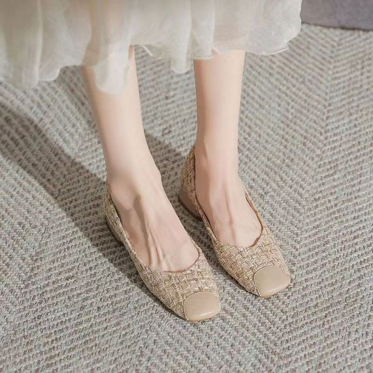 Damen Ballerinas Elegante Tweed Schuhe Komfortabel
