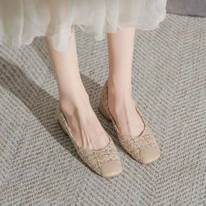 Damen Ballerinas Elegante Tweed Schuhe Komfortabel