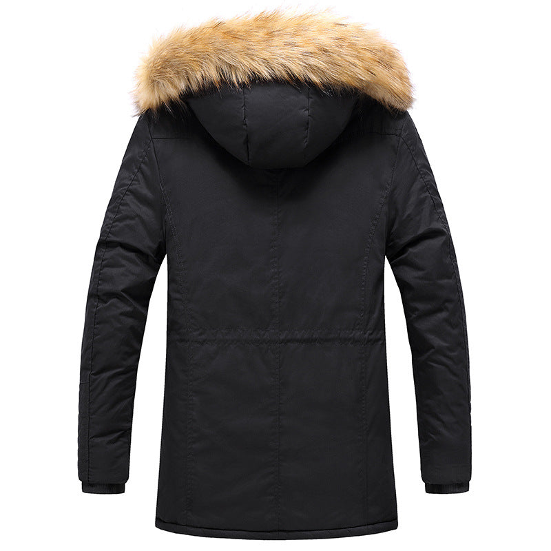 Herren Parka Winterjacke gefüttert mit abnehmbarer Kapuze