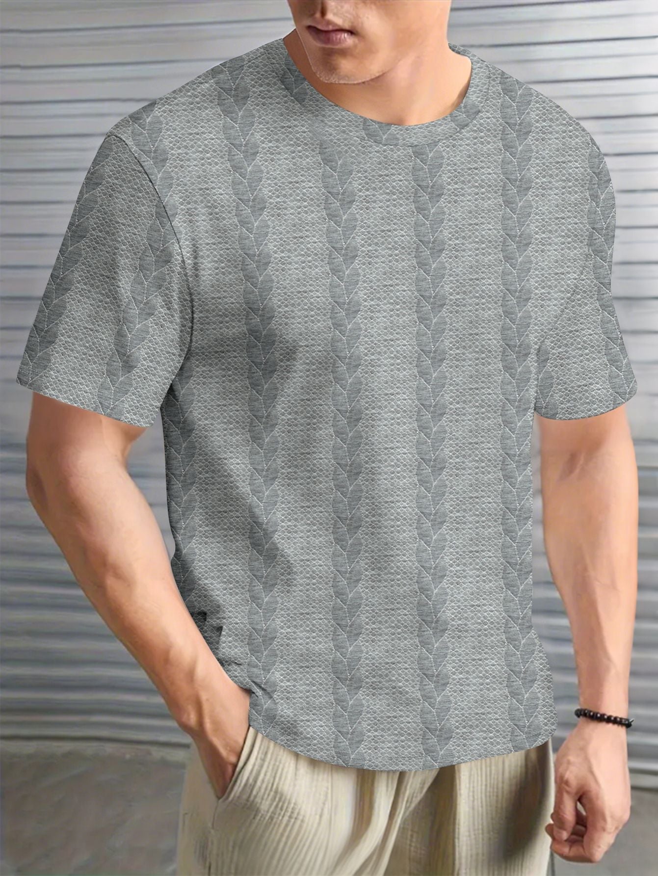 Herren T-Shirt Lässig Strukturiert Urban Style