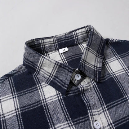 Herren Flanellhemd Karomuster Warm Modern