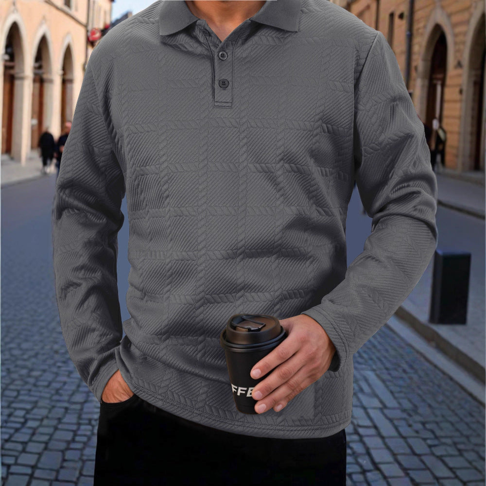 Herren Polohemd Langarm Strukturiert Modern Berlin Style