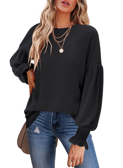 Damen Pullover Puffärmel Modern Glamour