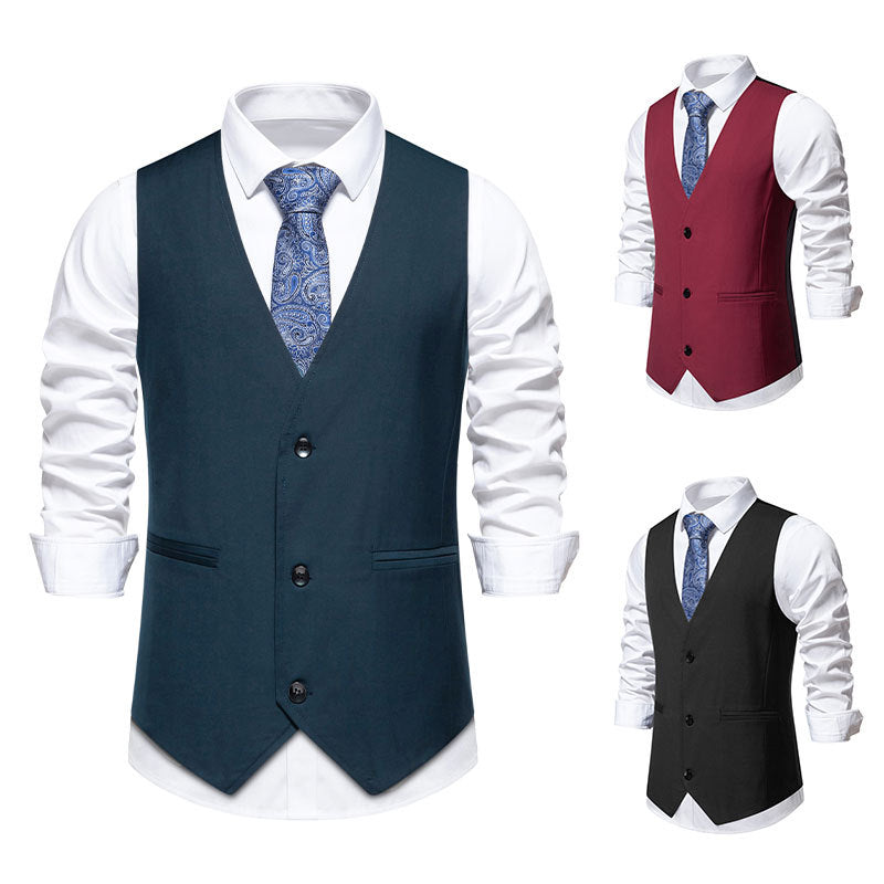Herren Anzugweste Modern Slim Fit Mit Taschen - BerlinGlamour
