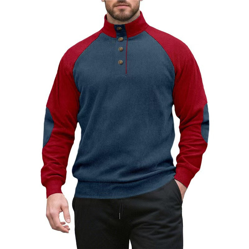 Herren Stehkragenpullover Sportlich Fleece Aussehen