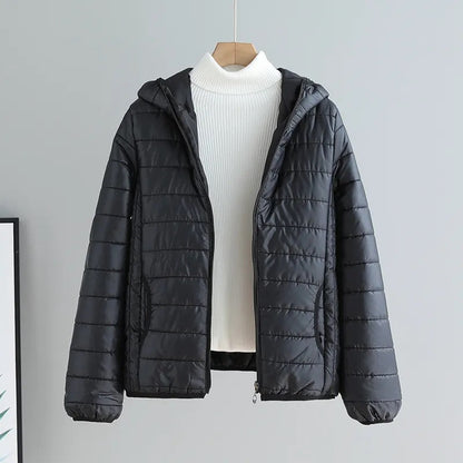 Damen Übergangsjacke Steppjacke Mit Kapuze Modern